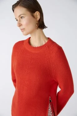 Oui RUBI Pullover Mit Reißverschluss, In Reiner Baumwolle -Damenbekleidungs Geschäft 227def8582c8477c8afb58e797e7c24acb6f90c1 7200911053 3706 05