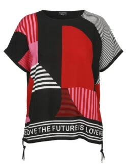 Bluse Rundhals 1/2 Arm Druck #bersc