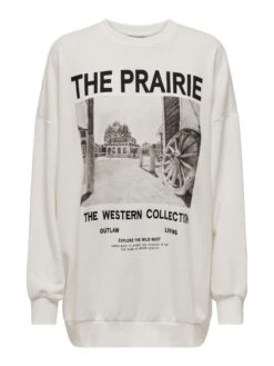 ONLY ONLMOLLIE L/S PICTURE O-NECK BOX SWT