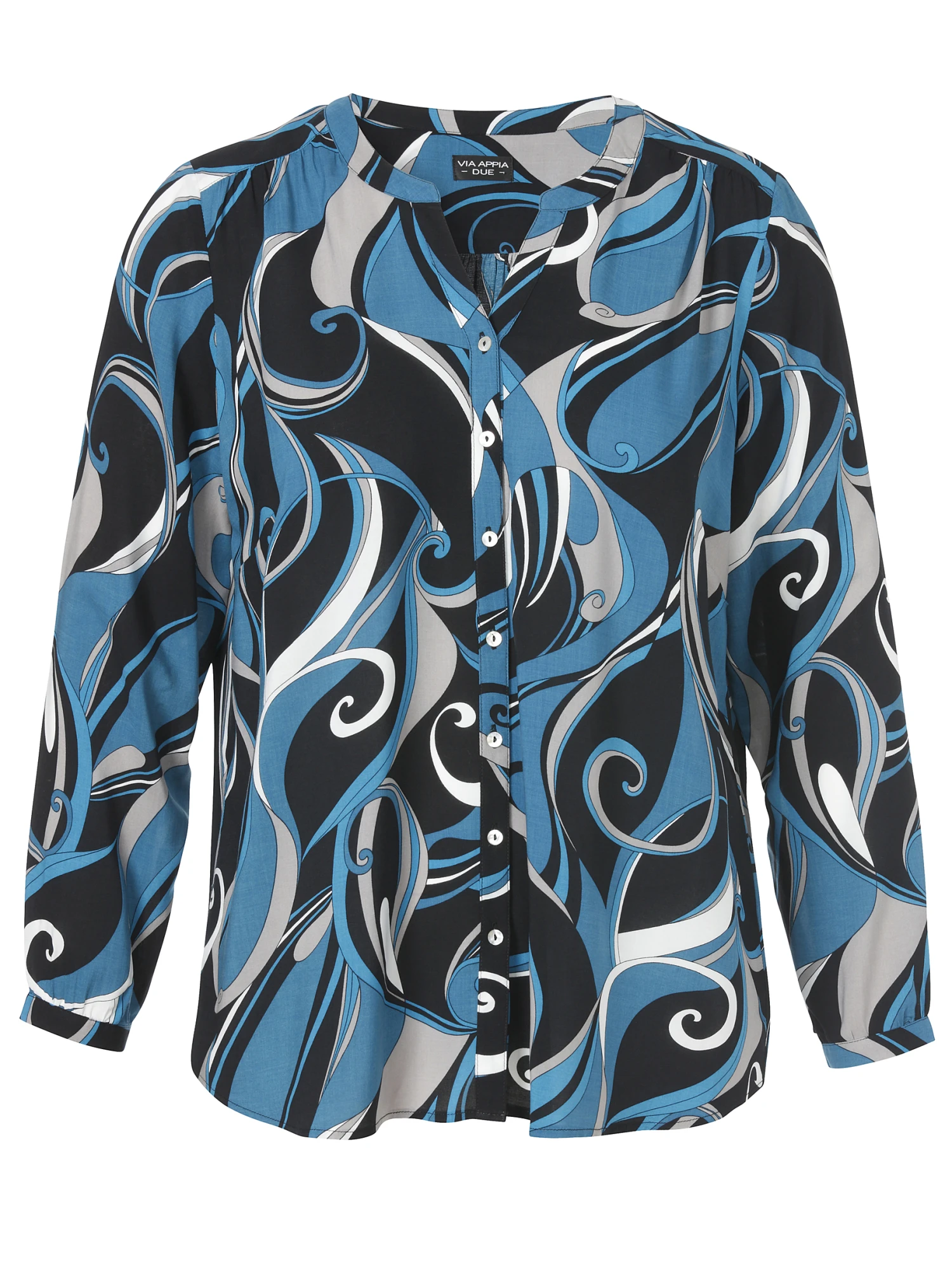 Bluse Rundhals 1/1 Arm Druck 3 Bluse Rundhals 1/1 Arm Druck