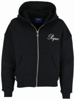 Cropped Handwritten Logo Zip Hoodie