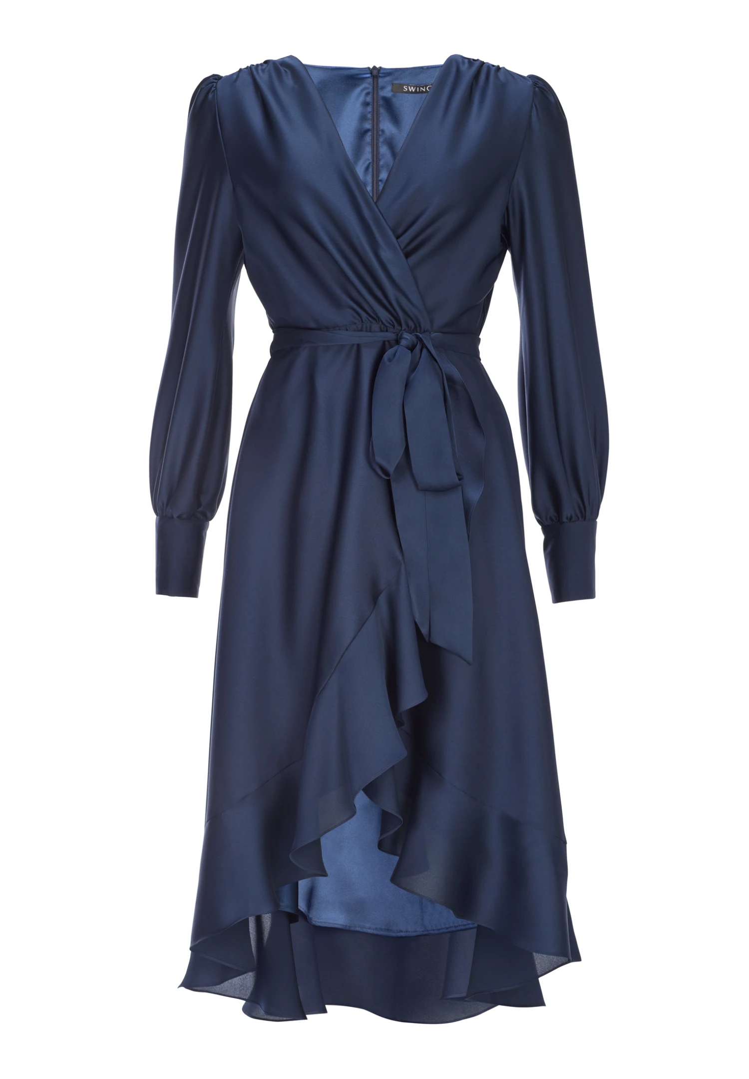 SWING Vokuhila-Kleid Mit Blusigen Ärmeln 3 SWING Vokuhila-Kleid Mit Blusigen Ärmeln