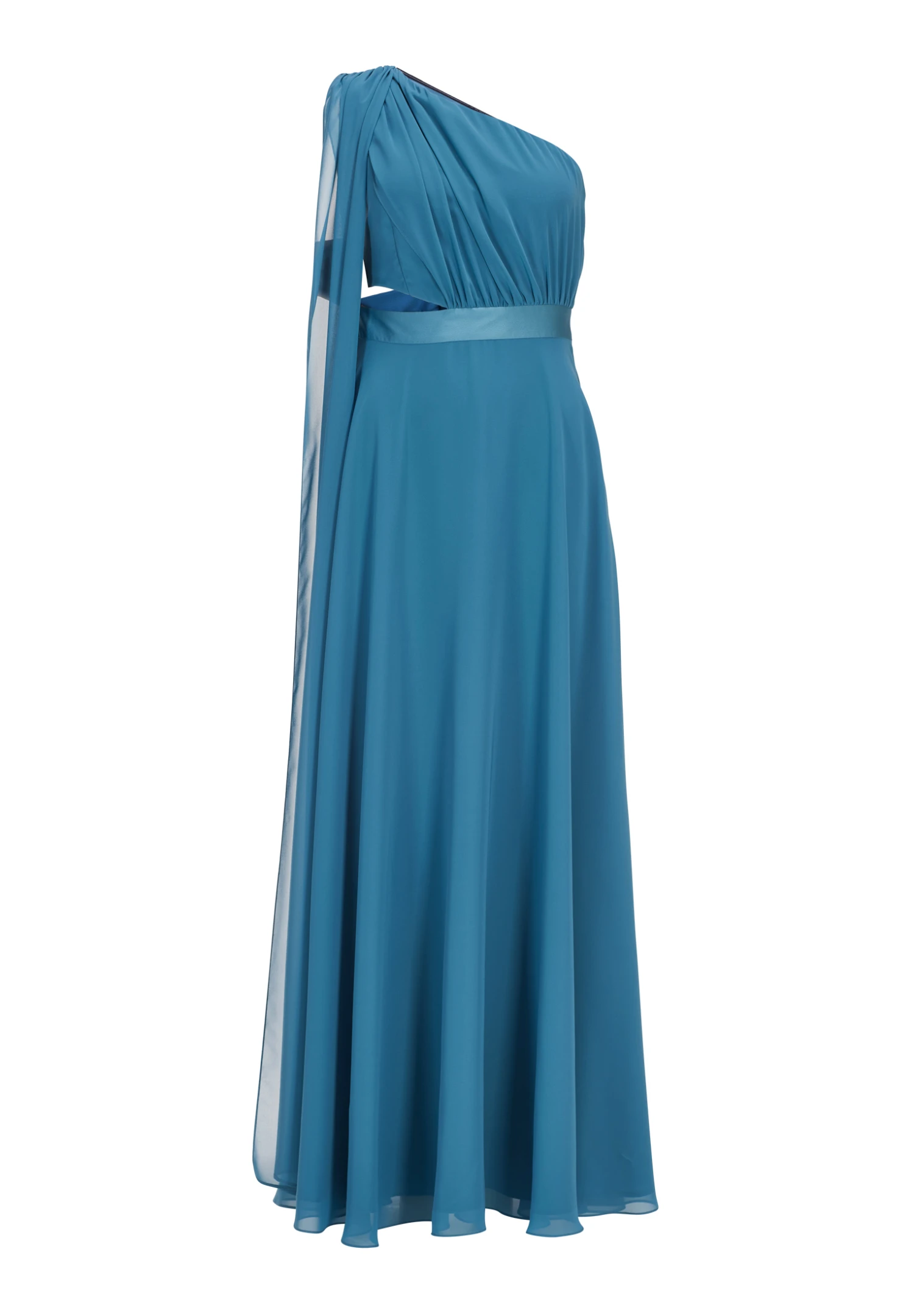 SWING One-Shoulder-Maxikleid Aus Nachhaltigem Chiffon 3 SWING One-Shoulder-Maxikleid Aus Nachhaltigem Chiffon